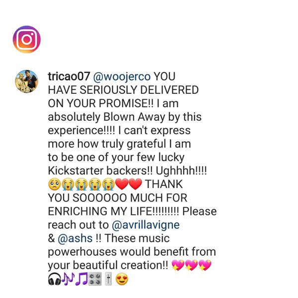 Customer post about Woojer shared on Instagram